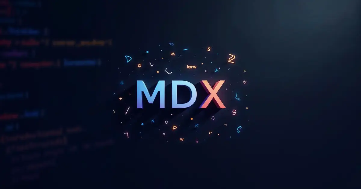 MDX logo with code syntax highlighting
