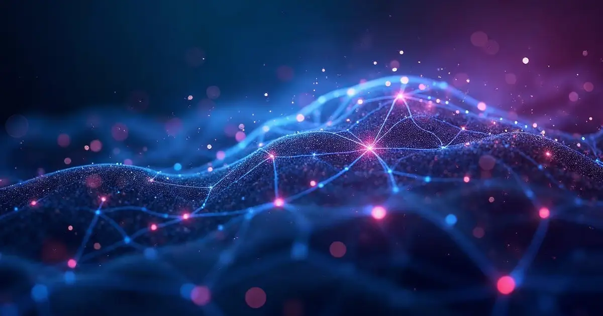 Futuristic AI neural network visualization