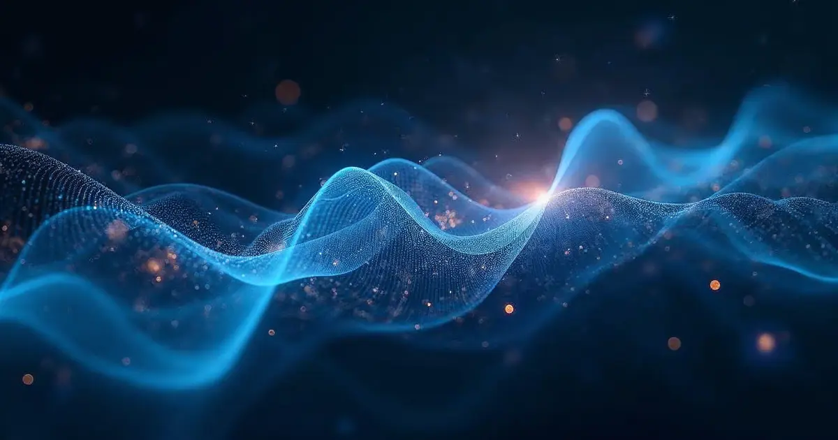 Quantum physics visualization with particle wave patterns